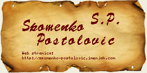 Spomenko Postolović vizit kartica